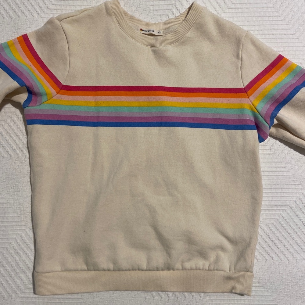 Marine Layer Cream and Red Retro Sweatshirt